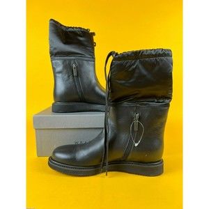 Never Worn! Aquatalia Camillia Weatherproof Boots 8.5 M Black Leather Mid Zip